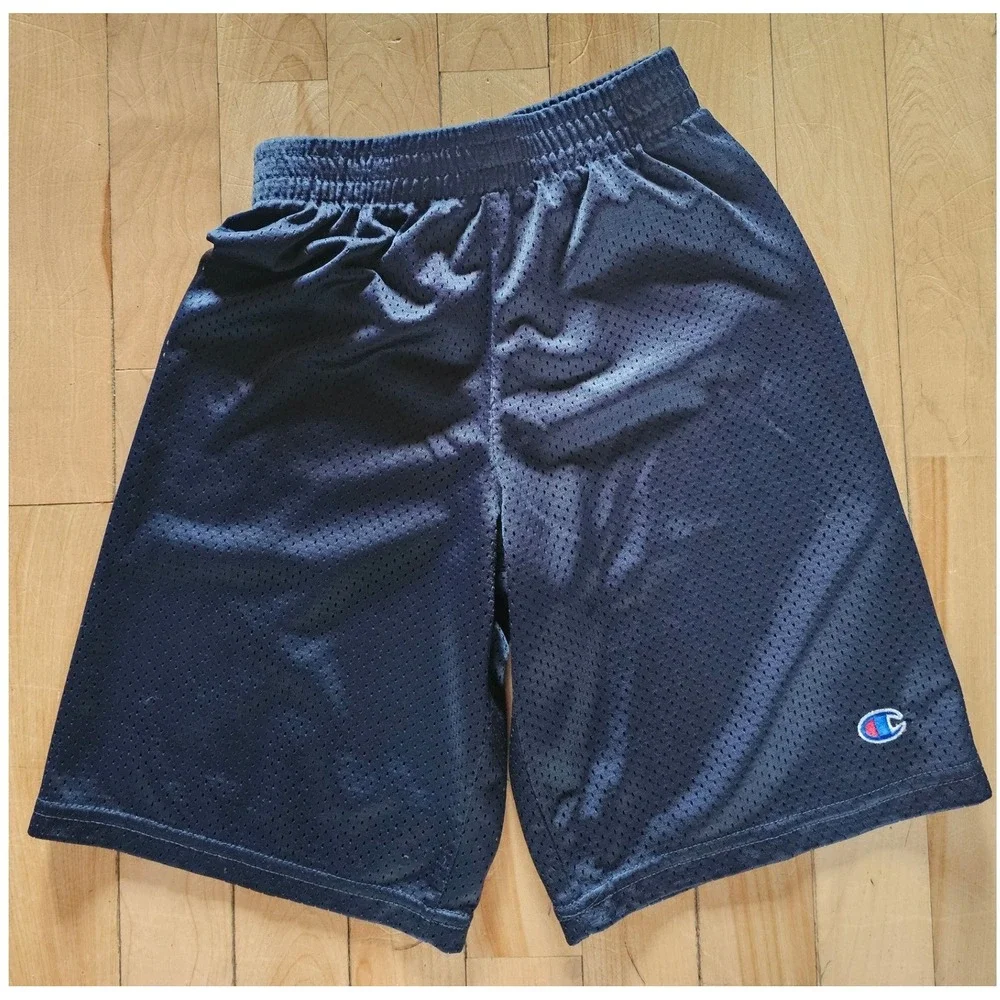 Champion Mens Navy Blue Mesh Basketball Athletic Shorts Small Gym Sport